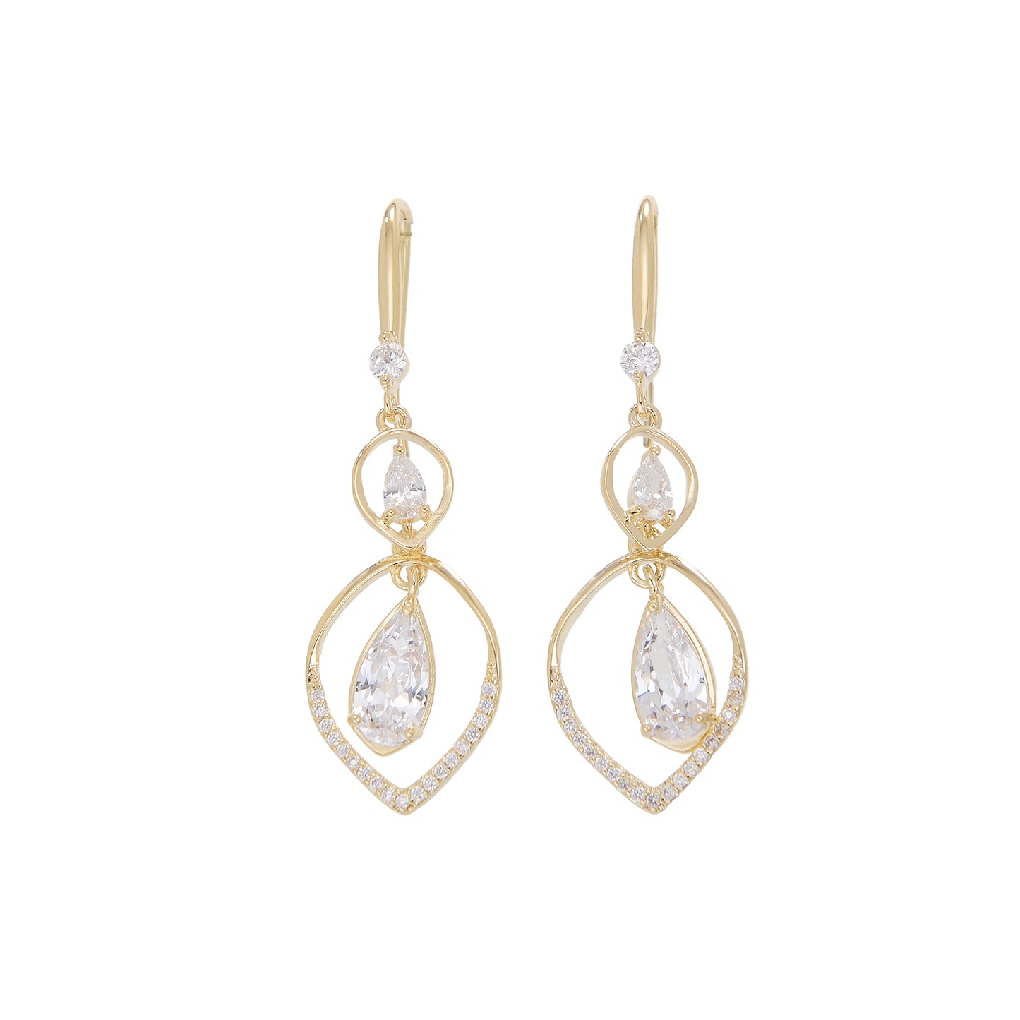 Boucles d'oreilles Goutte Suspendue (Doré)