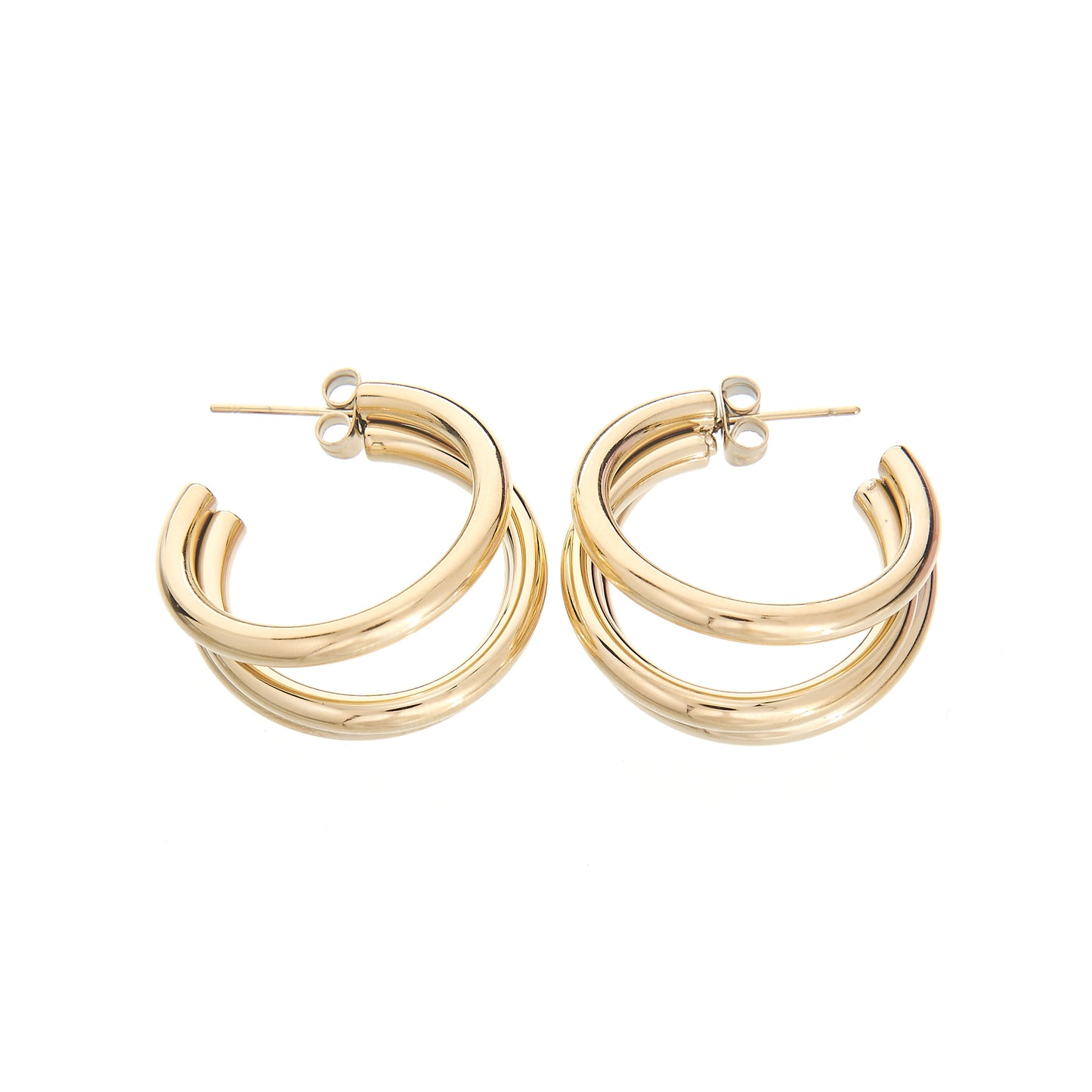 Boucles d'oreilles créoles triple