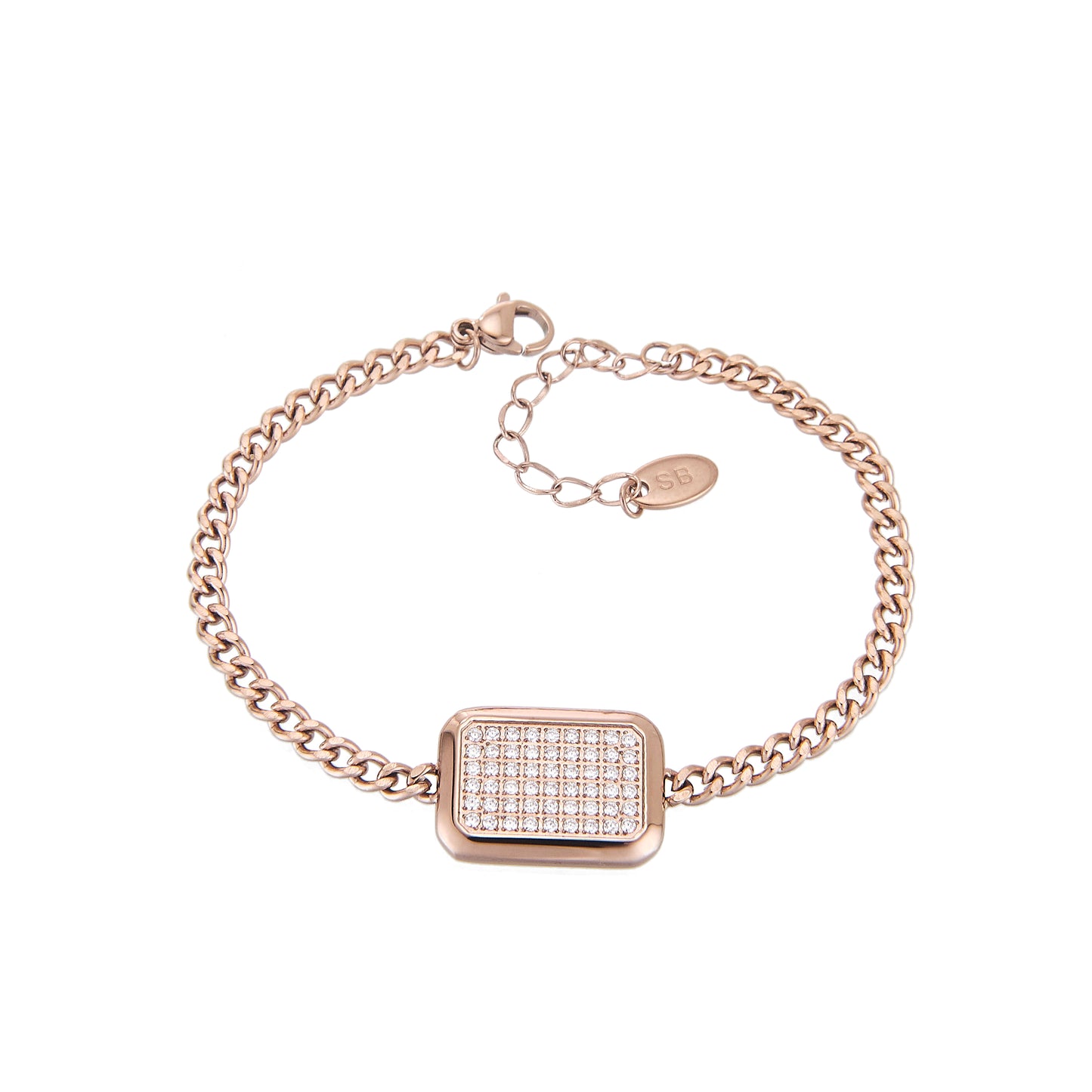 GOURMETTE ROSE GOLD EN ACIER INOXYDABLE