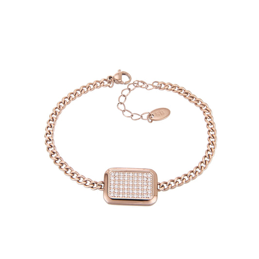 GOURMETTE ROSE GOLD EN ACIER INOXYDABLE