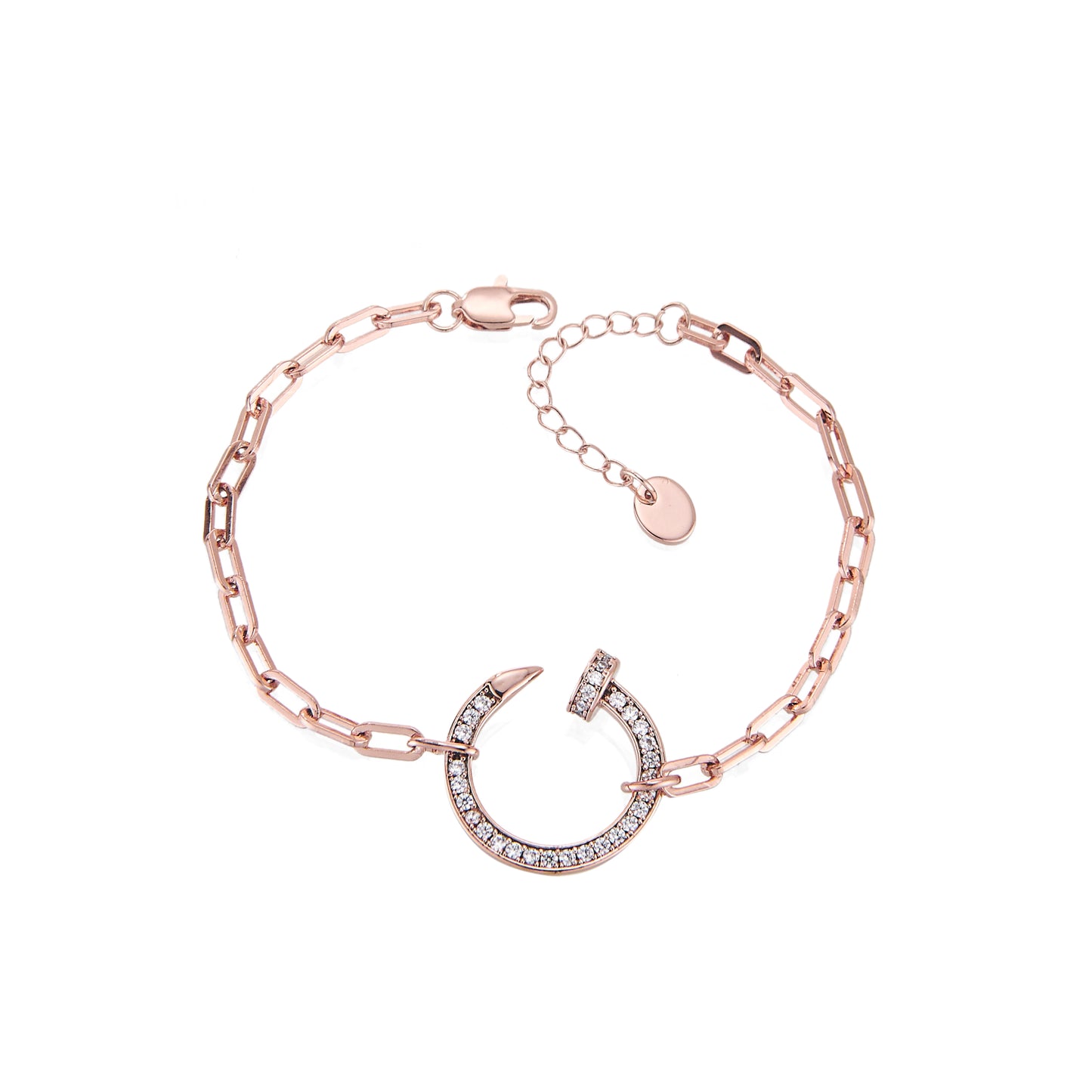 GOURMETTE ROSE GOLD EN ACIER INOXYDABLE