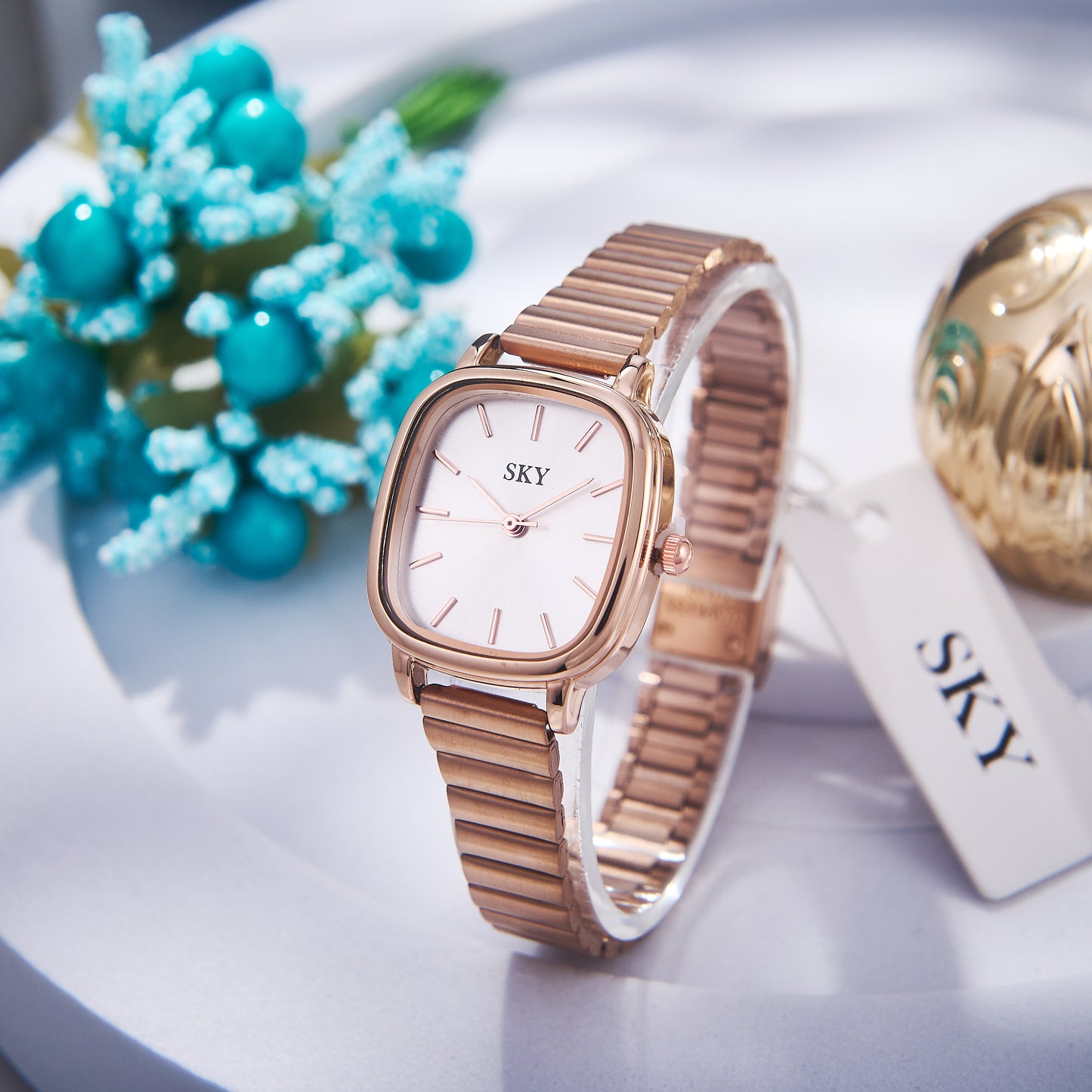 SKY Carré Luxe – Bracelet Rosé Élégant