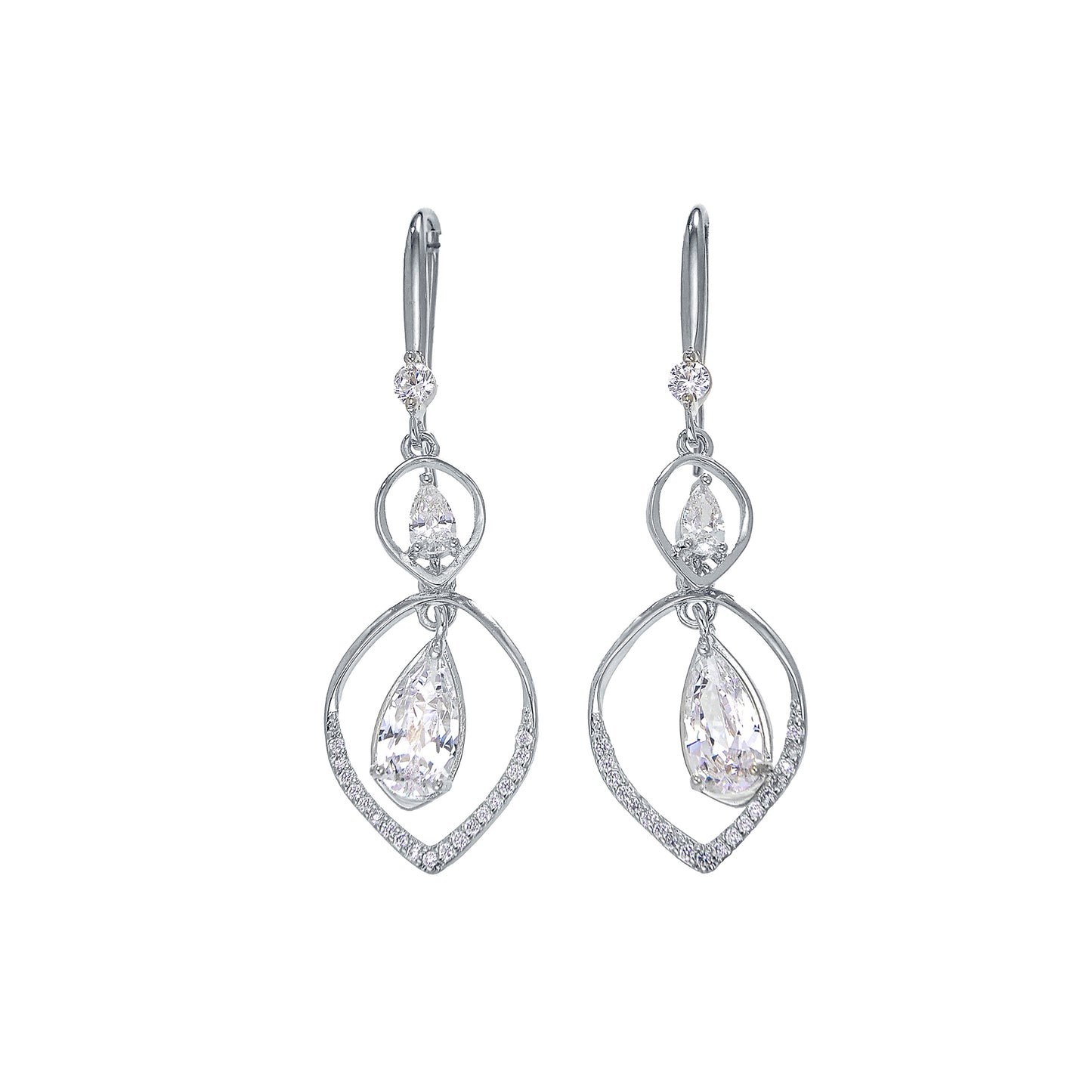 Boucles d'oreilles Goutte Suspendue (Argenté)