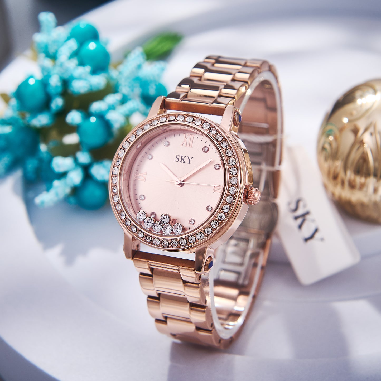 SKY Glam Pink – Montre Cristaux Prestige
