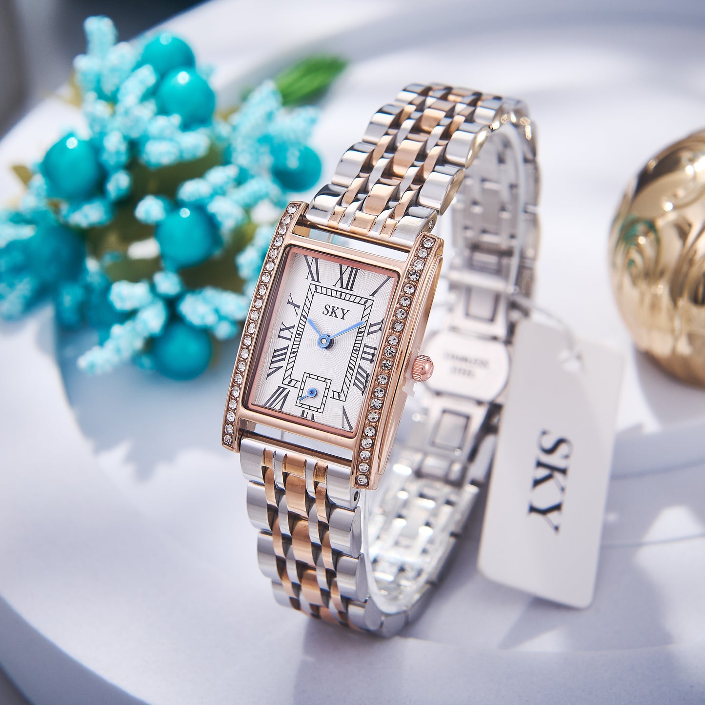 SKY Lady Royale – Bracelet Bicolore & Strass