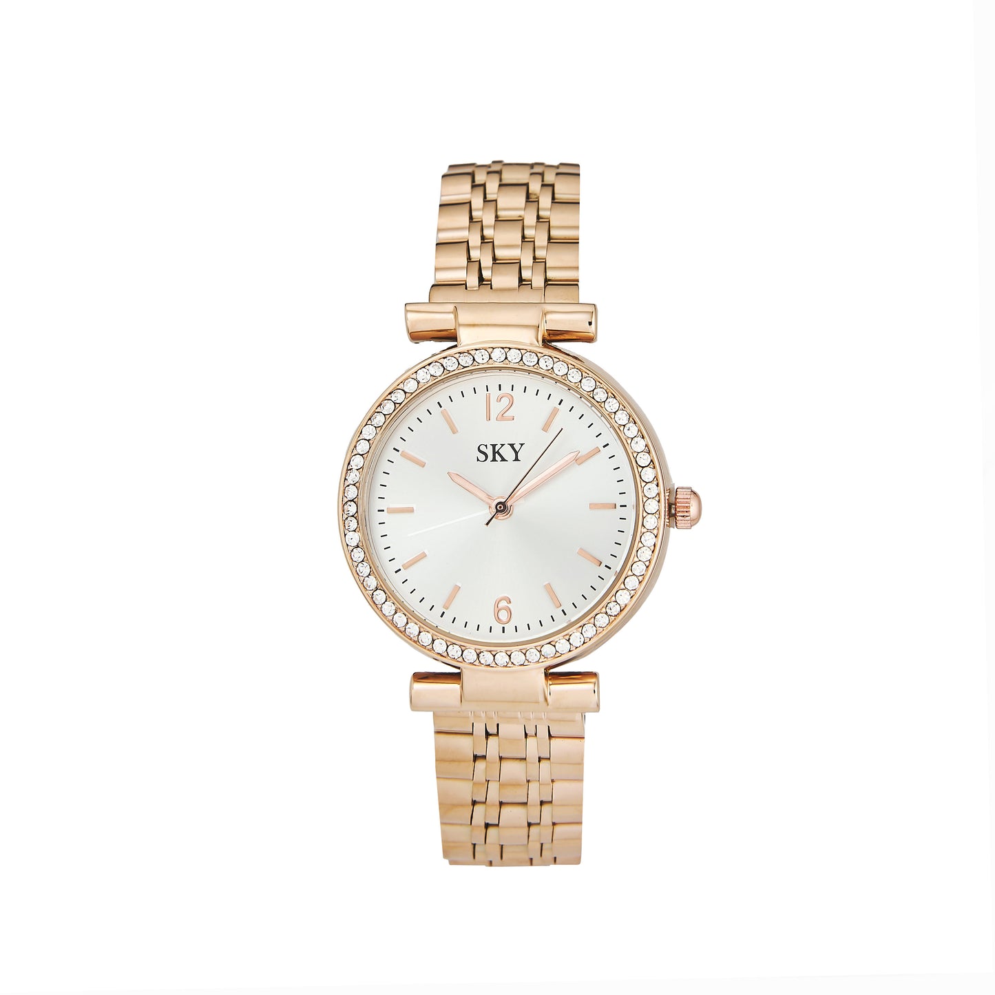 SKY Crystal Aura – Montre Femme Dorée Élégance