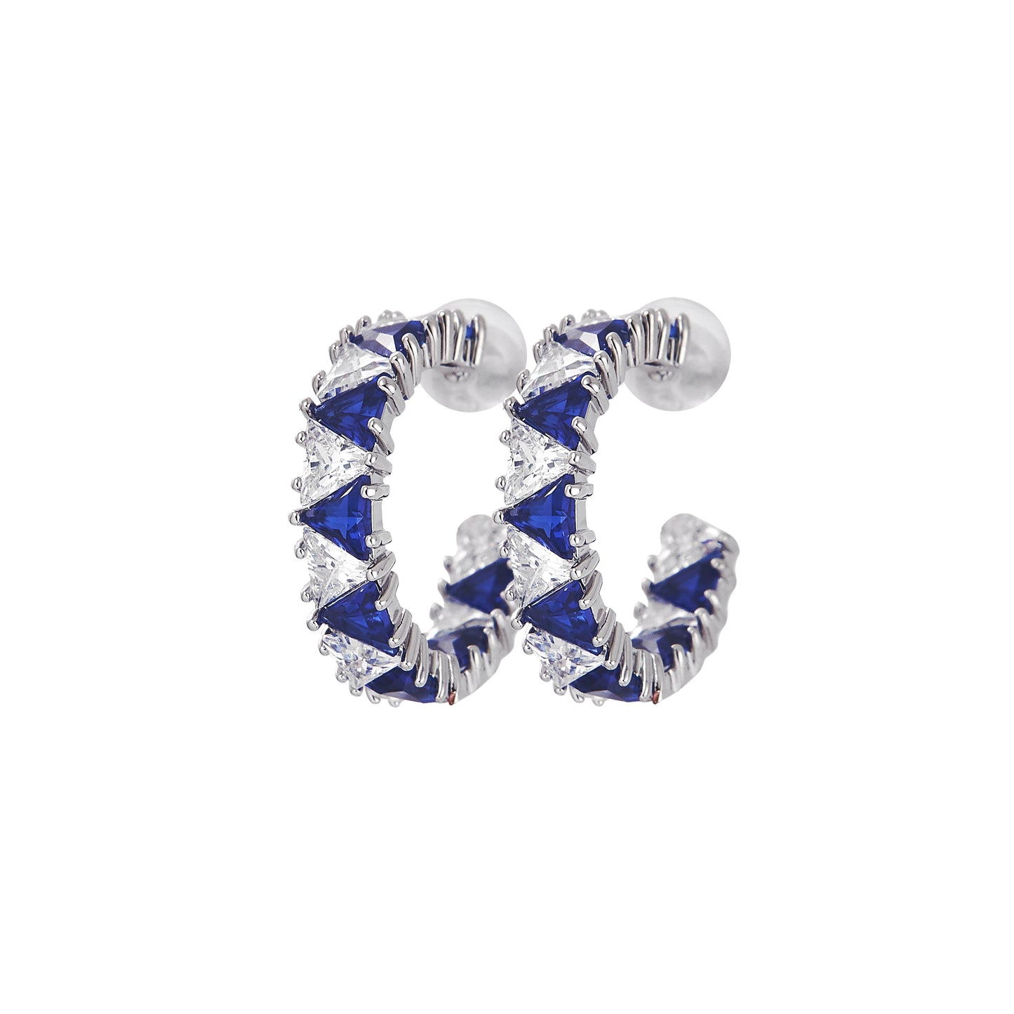 Boucles d'oreilles Créoles Bleu Saphir