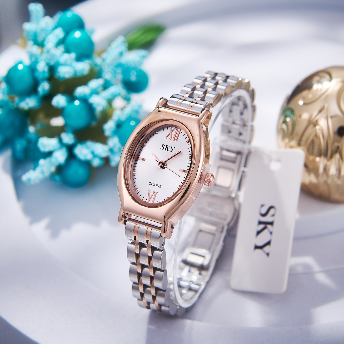 SKY Duo Chic – Montre Ovale Haut de Gamme