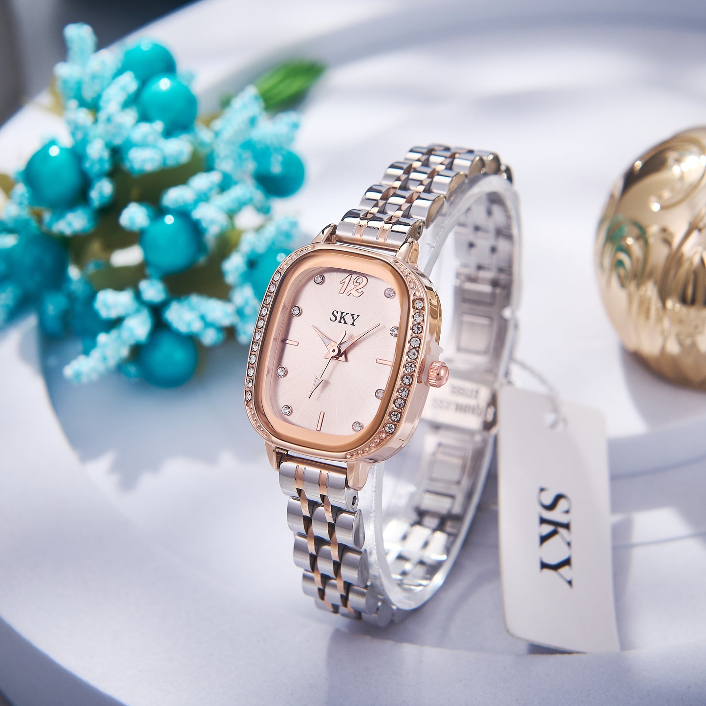 SKY Premium Square – Brillance Or Rosé & Argent