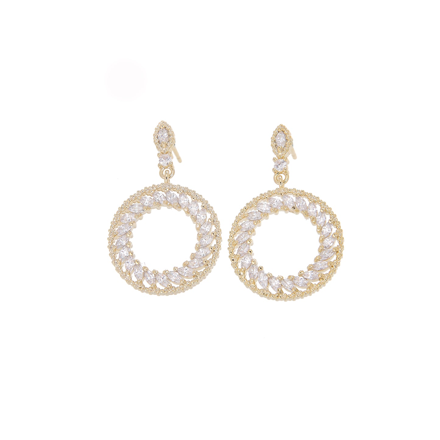 Boucles d'oreilles Cercle Pavé (Doré)