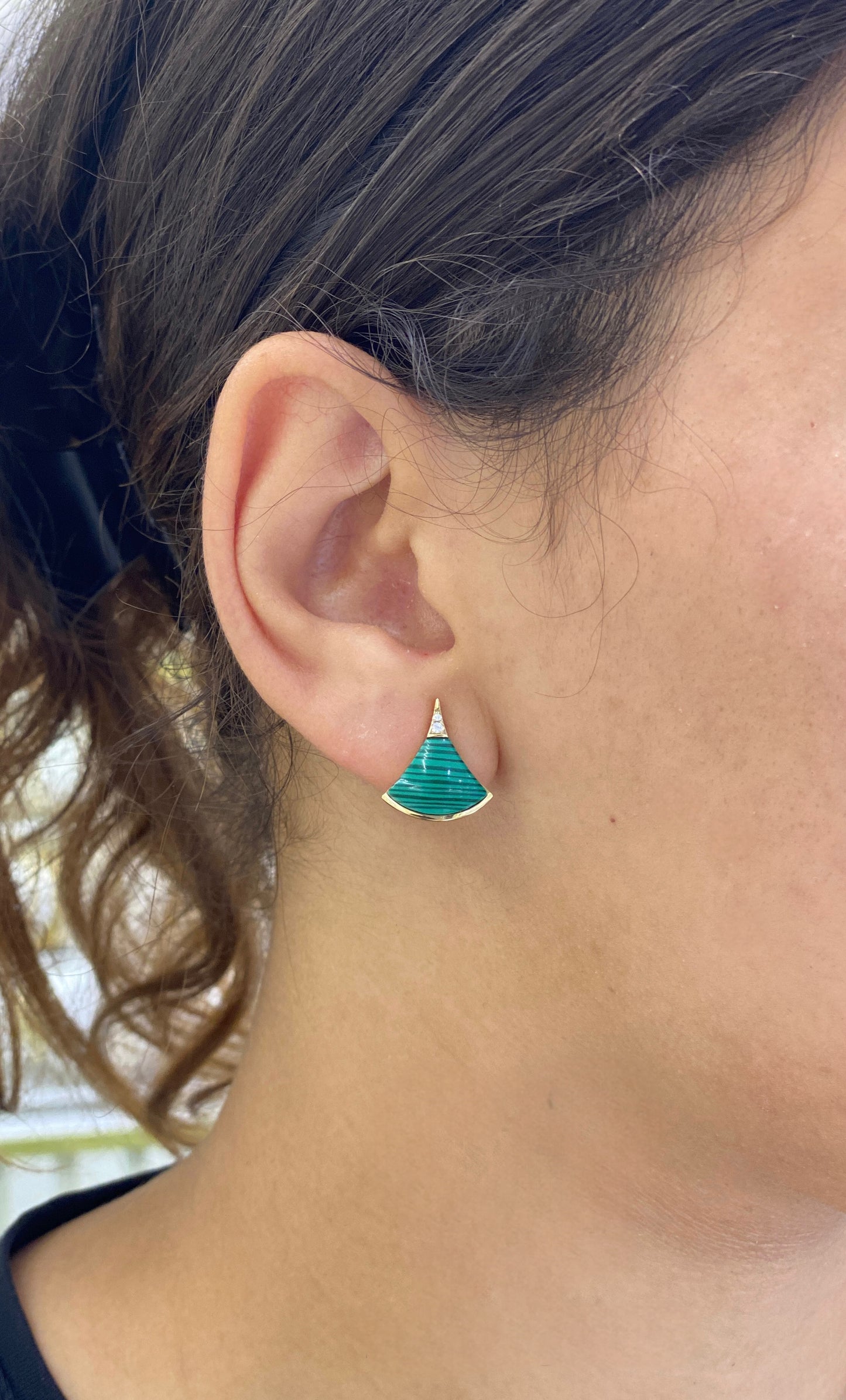 Boucle D’oreilles Pyramide Verte